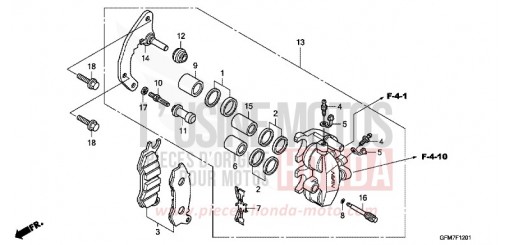 ETRIER DE FREIN AVANT (NHX110WHA) NHX110WHA de 2010